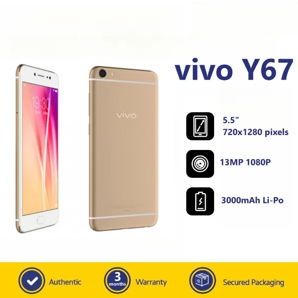  Vivo Y67 4G LTE 4GB+32GB mobiles Phone 95% New,Gold, Pink Gold Used Smartphone android