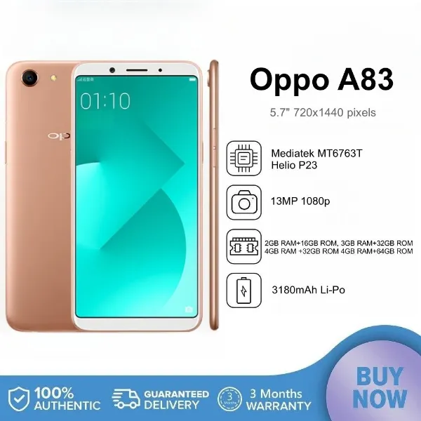 Second-hand OPPO A83 RAM 4GB +64GB ROM Facial recognition 5.7 inch,Gold, Black, Red, Blue Full Screen